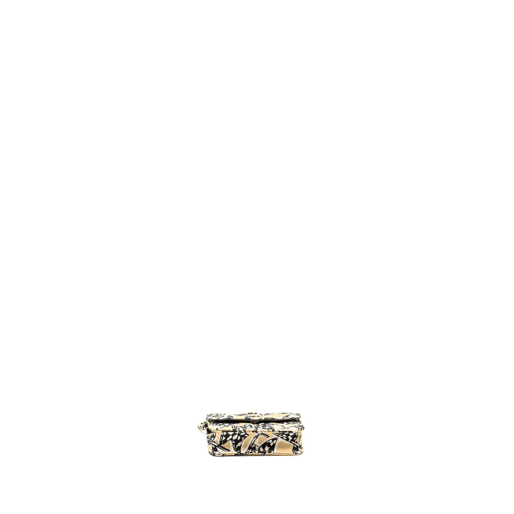 Chanel Mini flap bag Fabric Beige / Multicolour L (microchip)