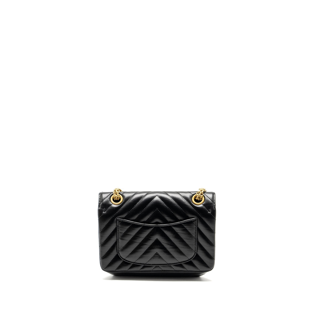 Chanel Mini 2.55 Reissue Chevron Calfskin Black  (Microchip)
