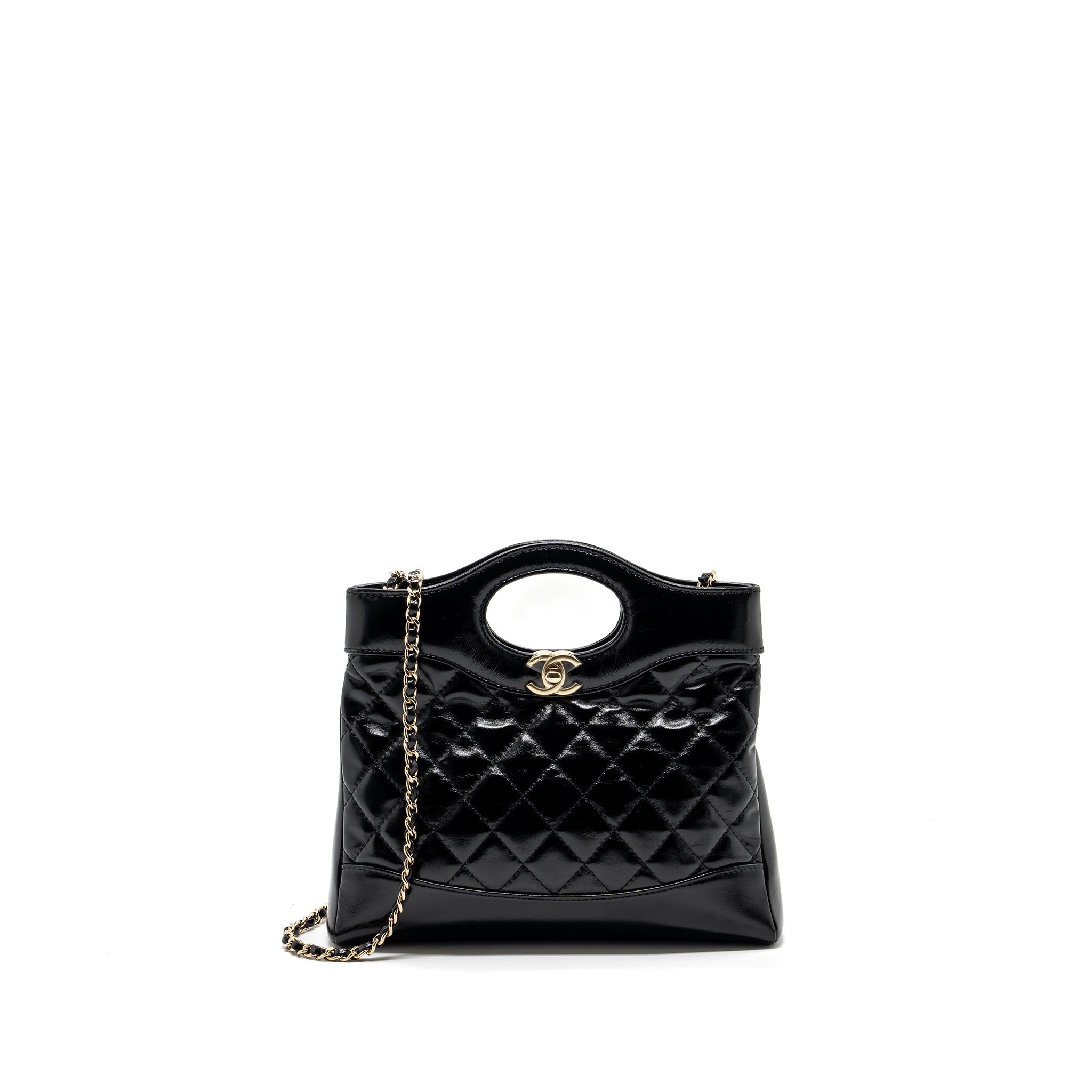 Chanel 24C mini 31 bag shiny calfskin black L (microchip)