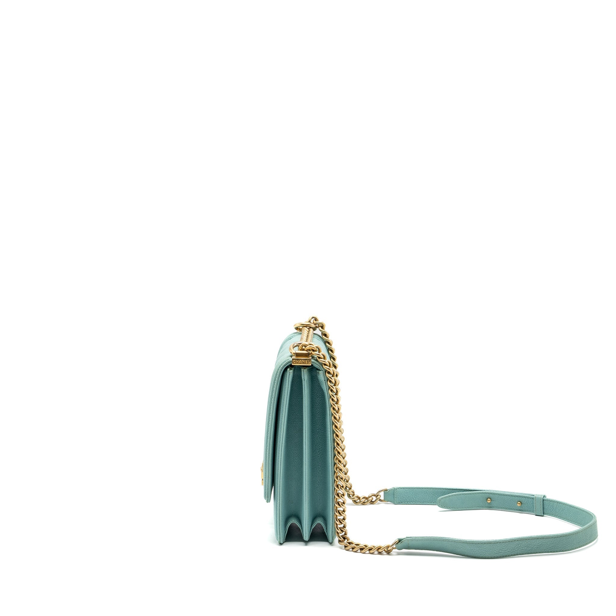 Chanel North South Boy Bag Caviar Light Blue