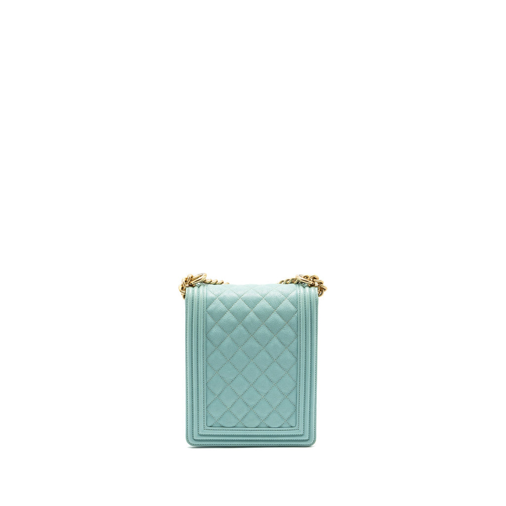 Chanel North South Boy Bag Caviar Light Blue