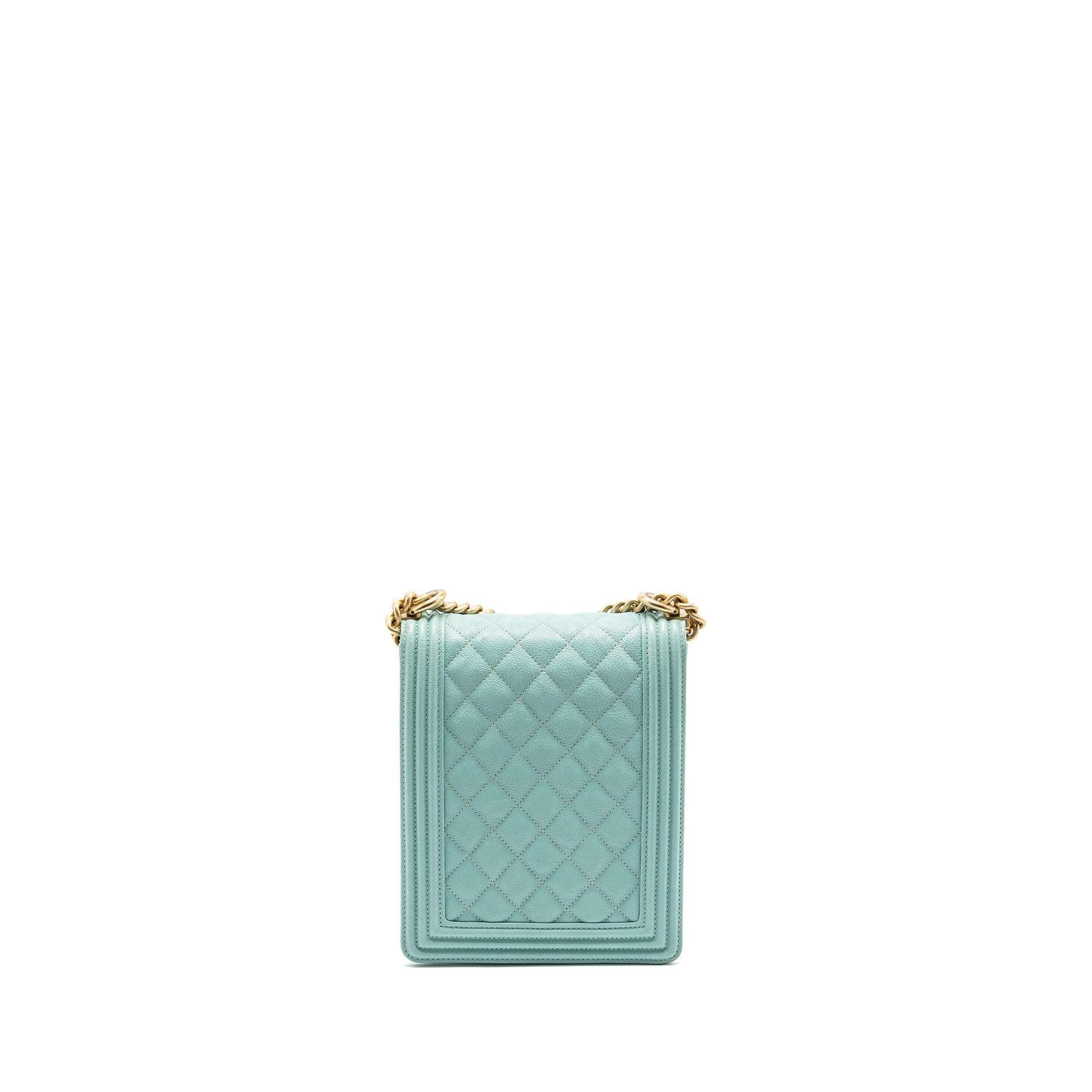 Chanel North South Boy Bag Caviar Light Blue