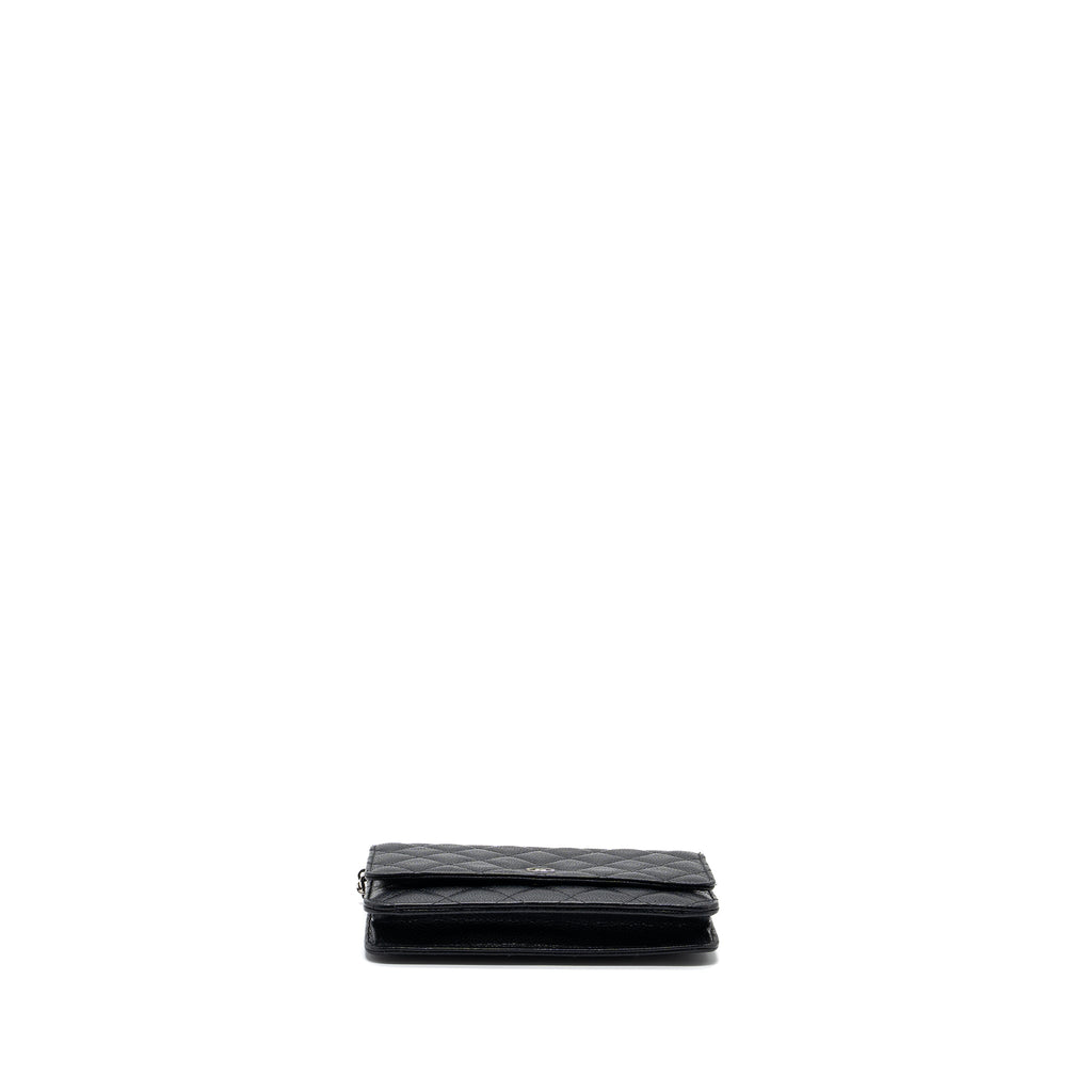 Chanel classic wallet on chain caviar black