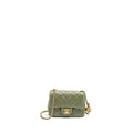 Chanel pearl crush mini square flap bag lambskin green  (microchip)