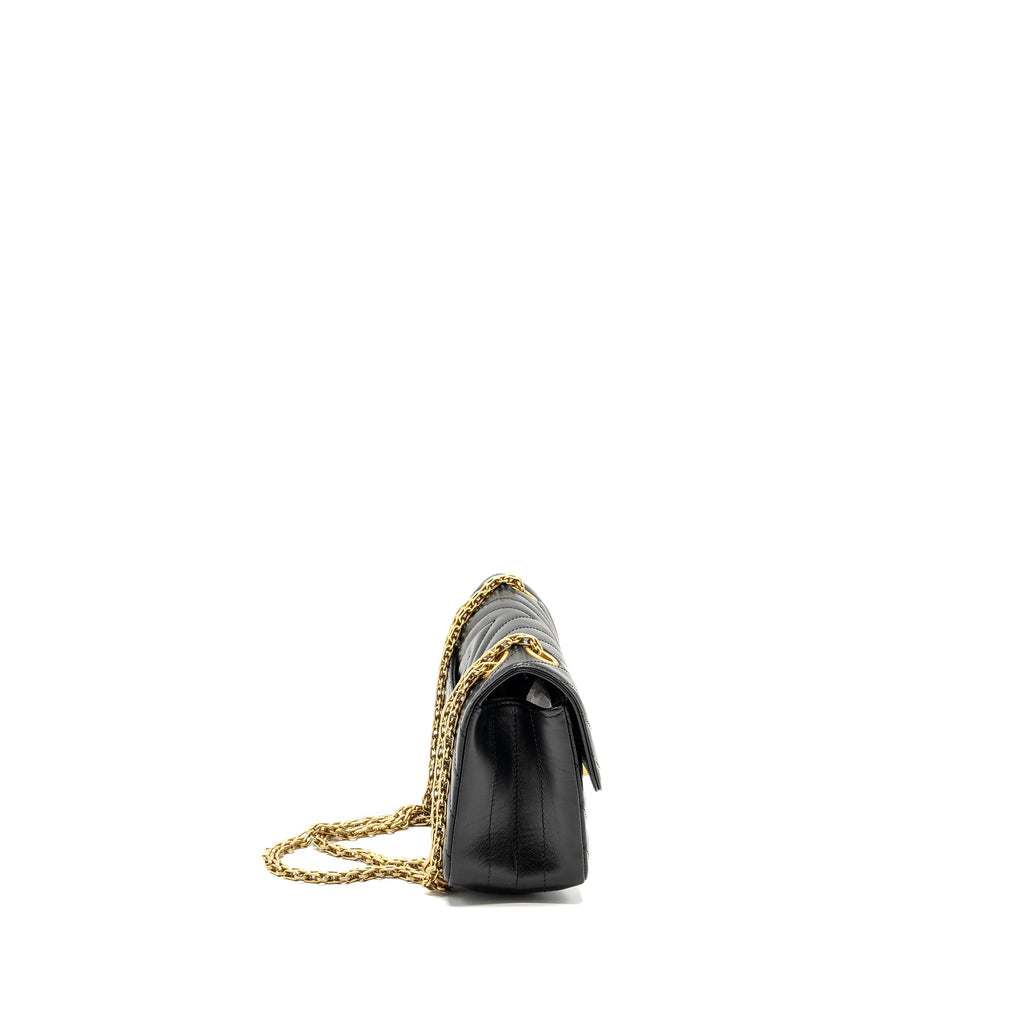 Chanel Mini 2.55 Reissue Chevron Calfskin Black  (Microchip)