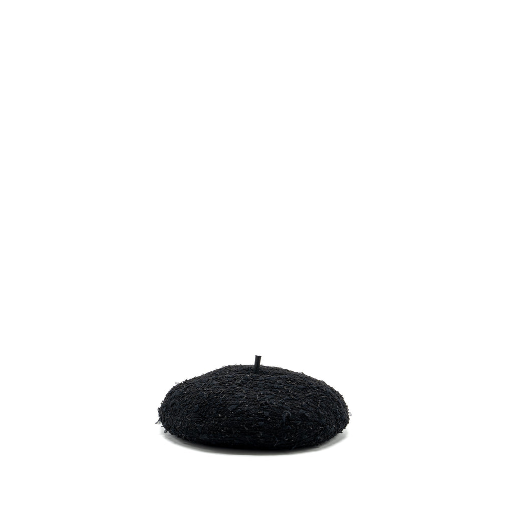 Chanel Size M CC logo Beret Polyamide/Wool Black