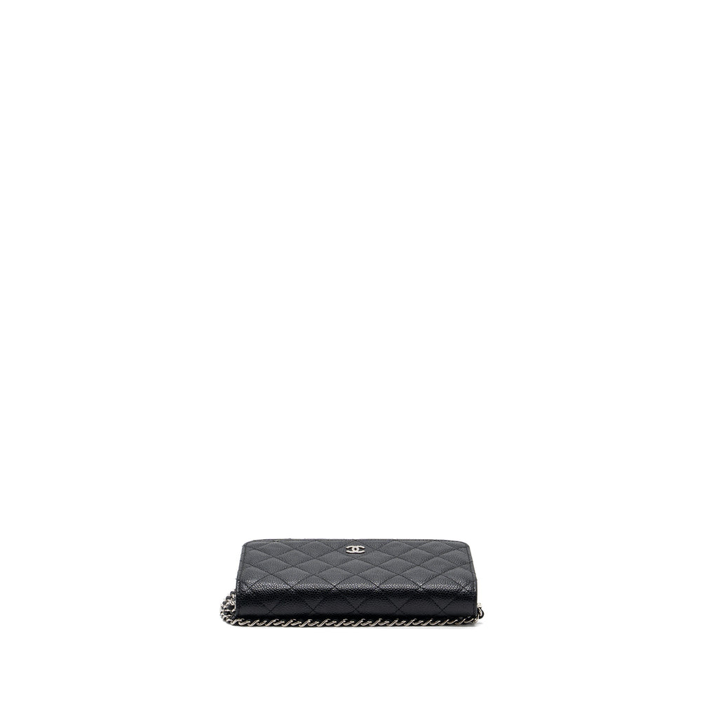 Chanel classic wallet on chain caviar black