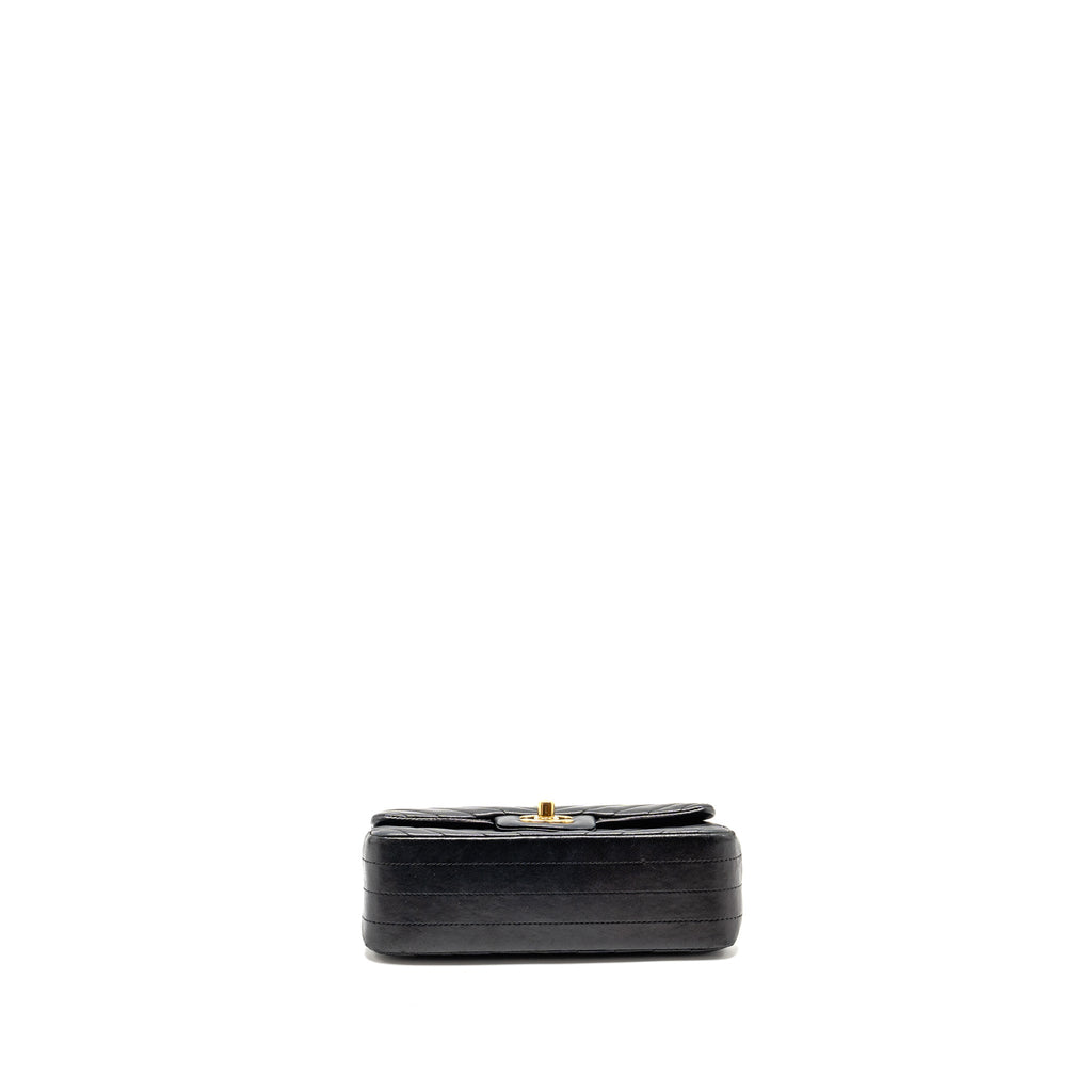 Chanel Mini Rectangular Flap Bag Chevron Lambskin Black