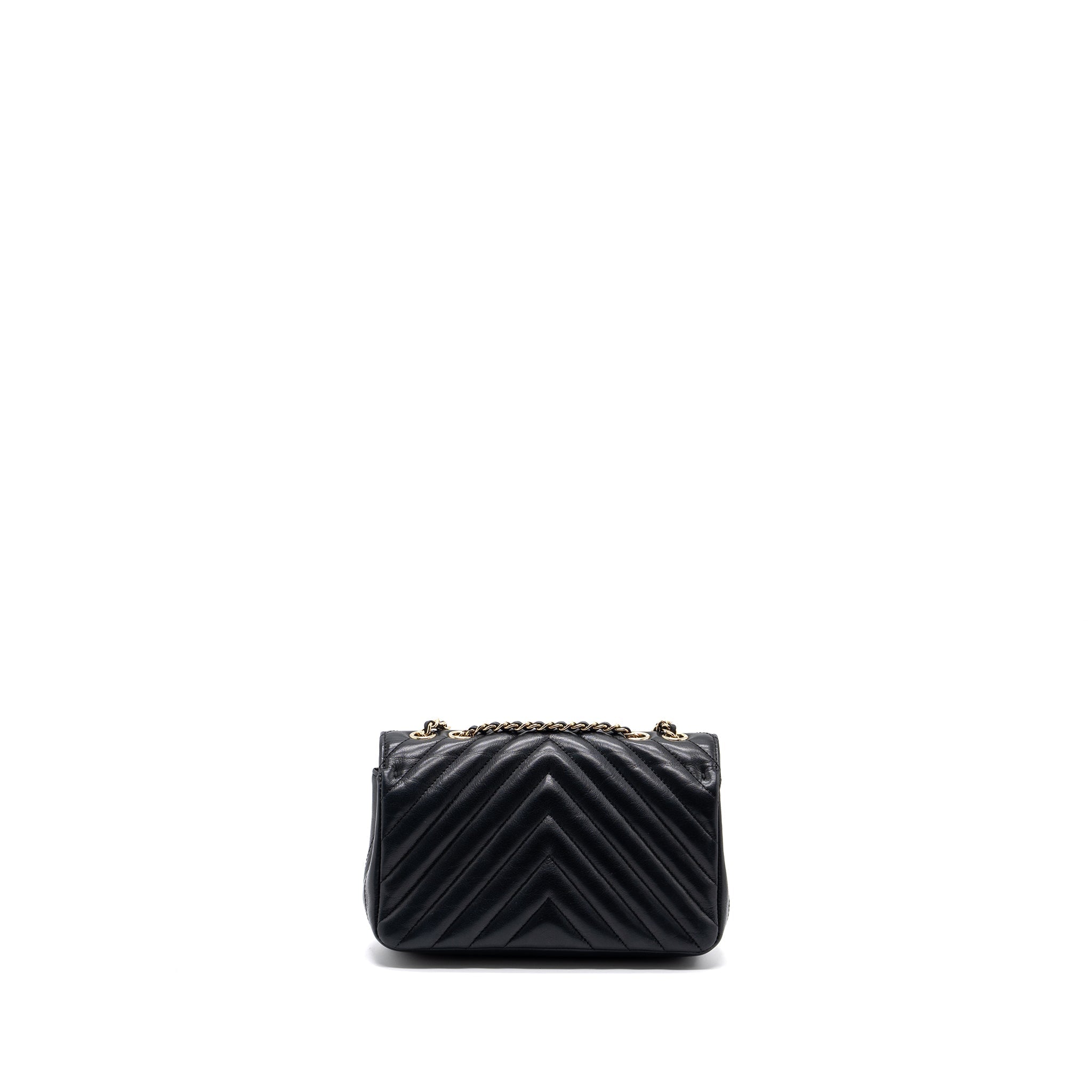 Chanel Chevron Flap Bag Calfskin Black