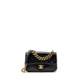 Chanel Quilted Flap Bag with Giant Chain Handle Calfskin Black