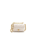 Chanel 22B Chain Cushion Flap Bag Lambskin White  (Microchip)