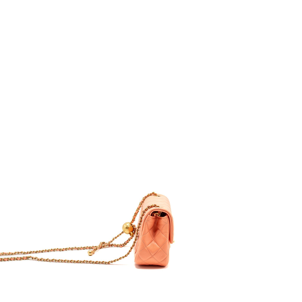 Chanel Pearl Crush Mini Square Lambskin Coral  (Microchip)