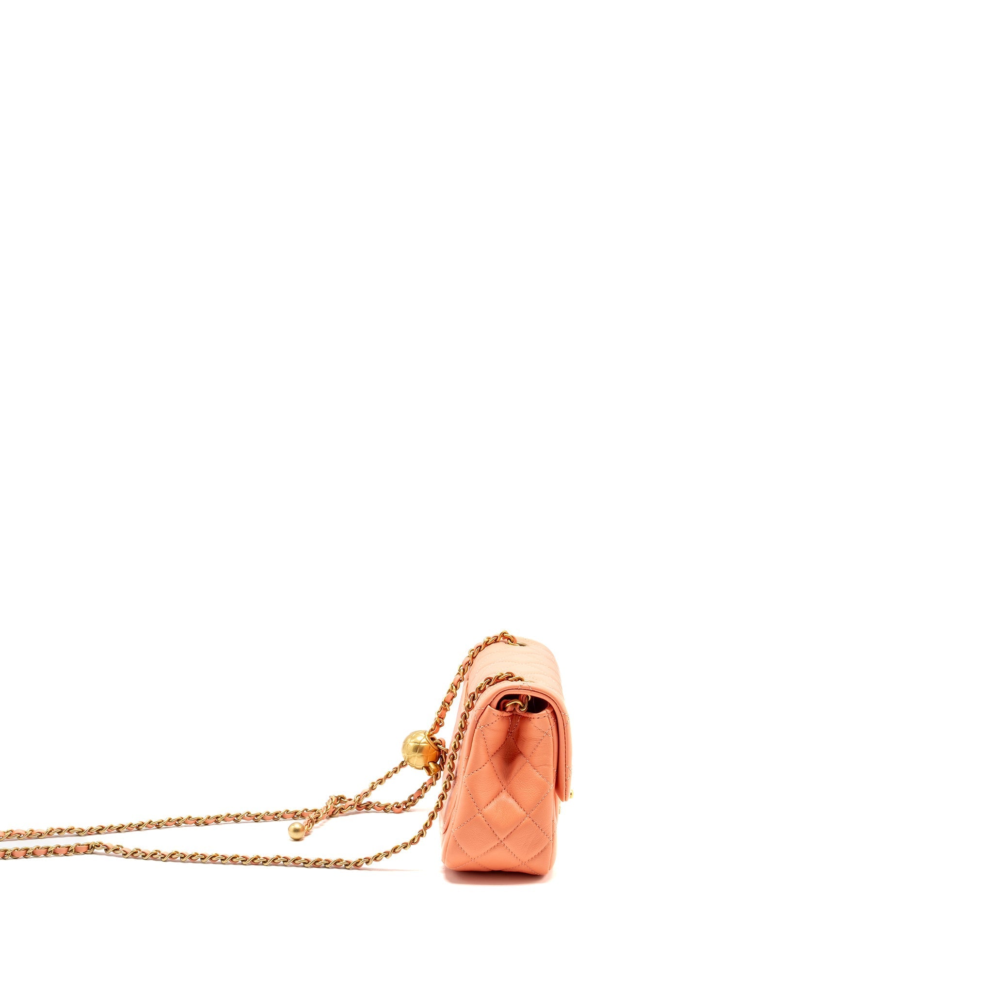 Chanel Pearl Crush Mini Square Lambskin Coral  (Microchip)