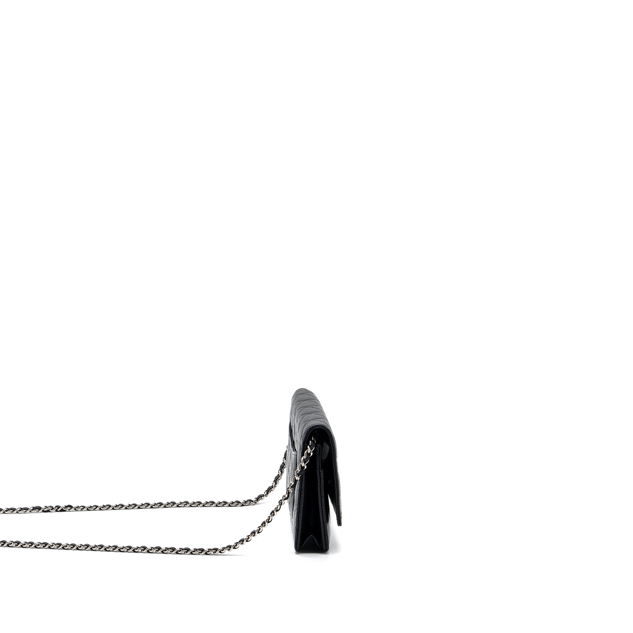 Chanel classic wallet on chain caviar black