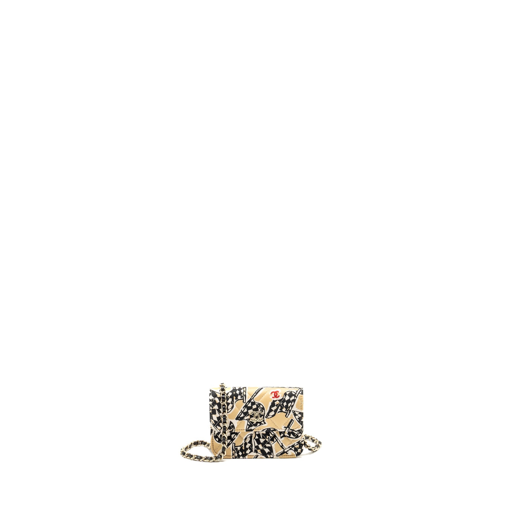 Chanel Mini flap bag Fabric Beige / Multicolour L (microchip)