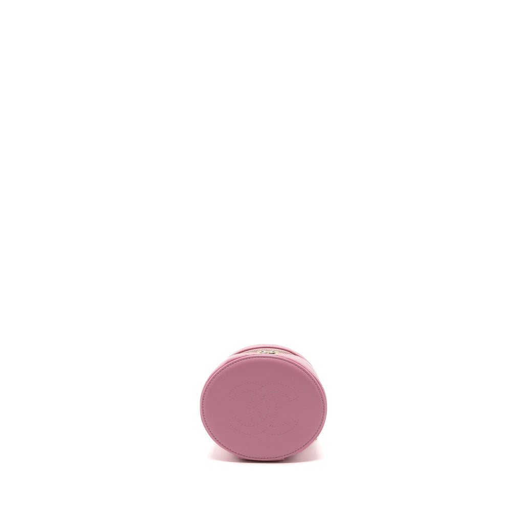 Chanel Top Handle Vanity Case Lambskin Pink L