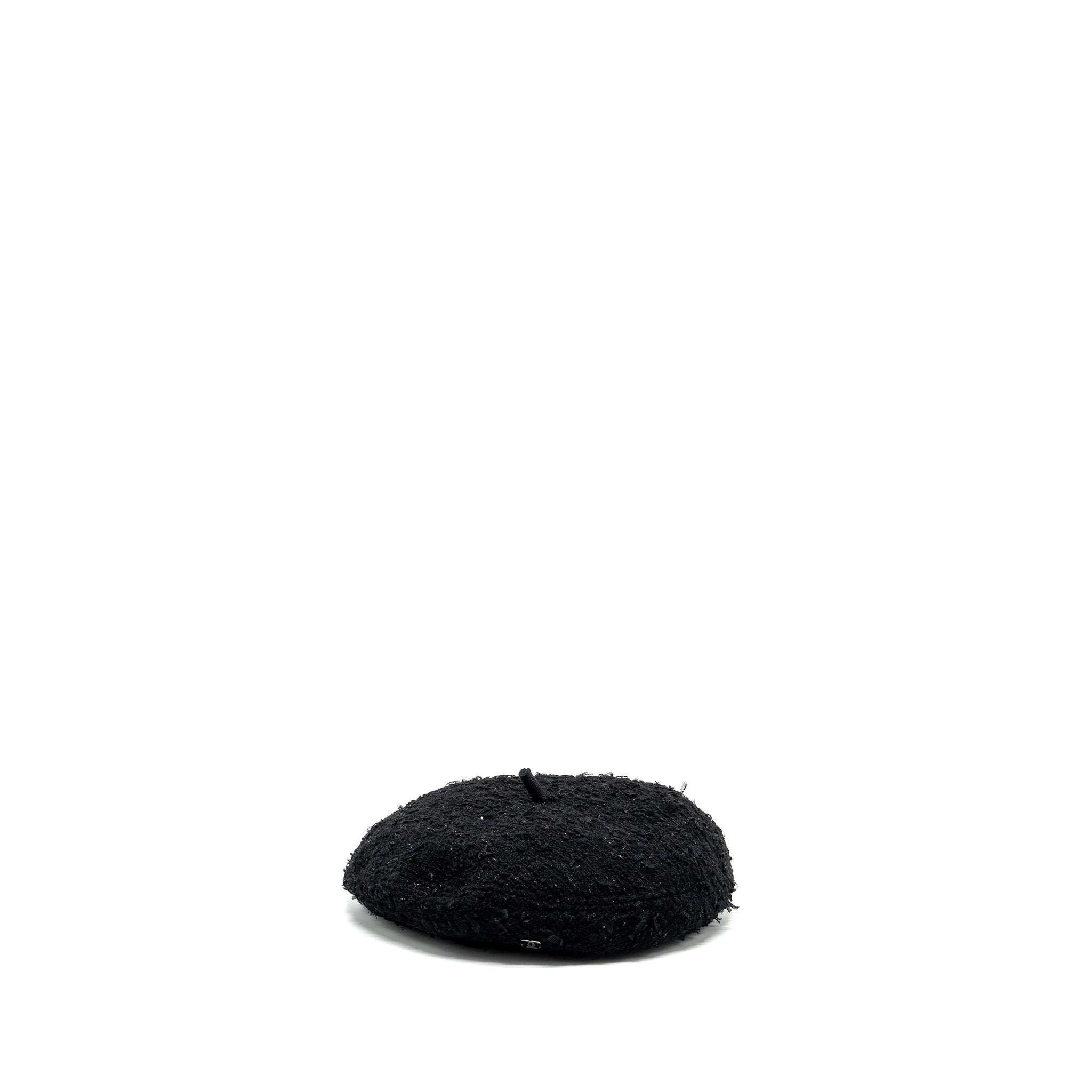 Chanel Size M CC logo Beret Polyamide/Wool Black