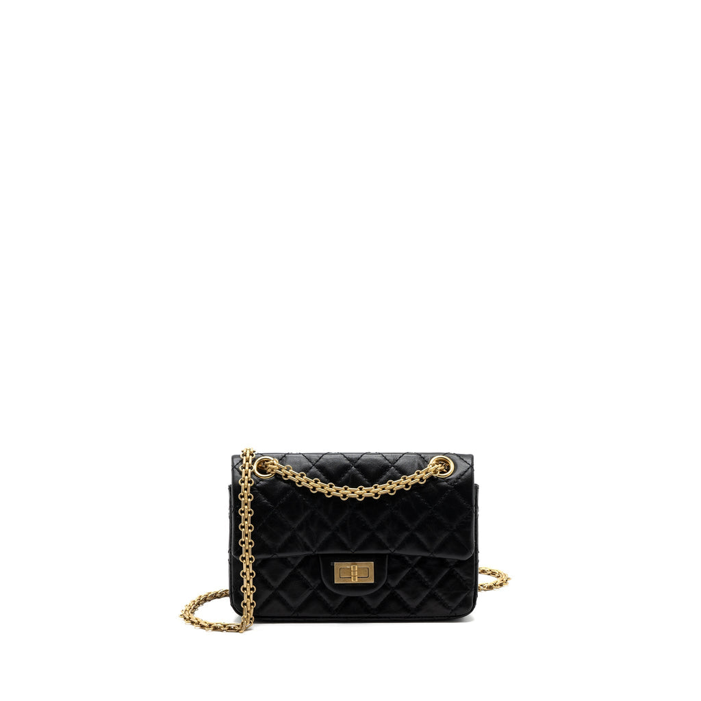 Chanel Mini 2.55 Reissue Flap Bag Aged Calfskin Black Brushed