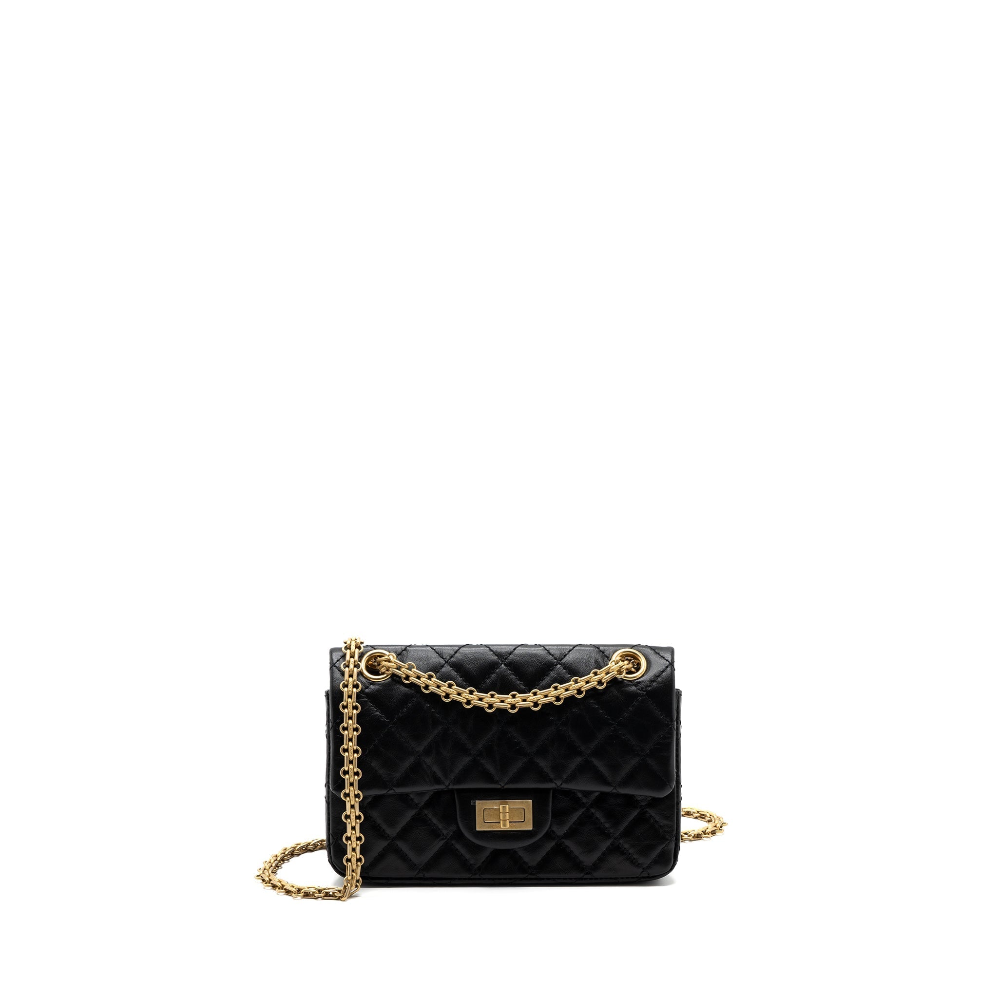 Chanel Mini 2.55 Reissue Flap Bag Aged Calfskin Black Brushed