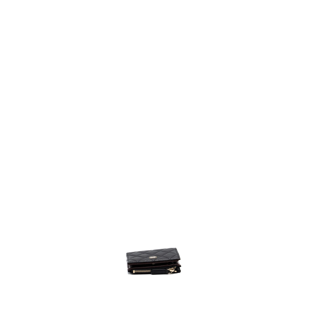 Chanel quilted fold wallet caviar black L (microchip)