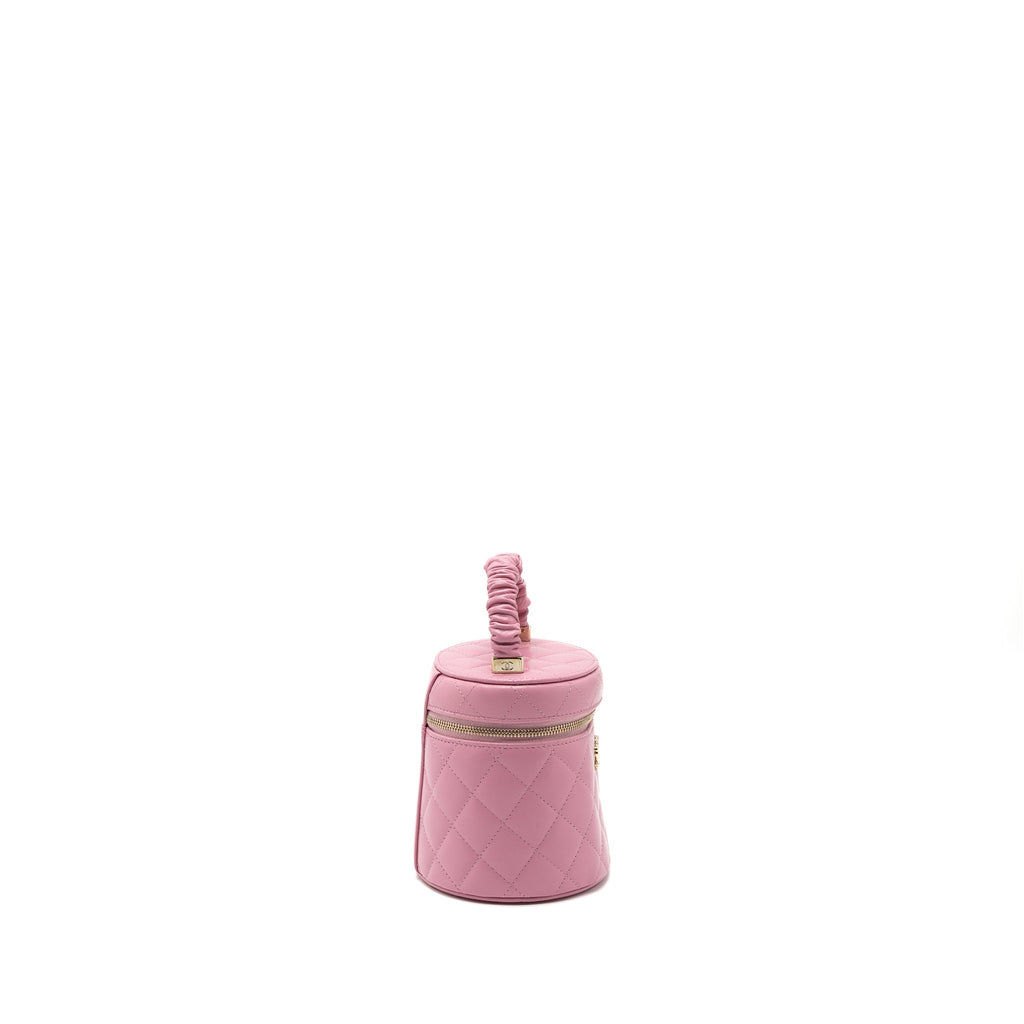 Chanel Top Handle Vanity Case Lambskin Pink L