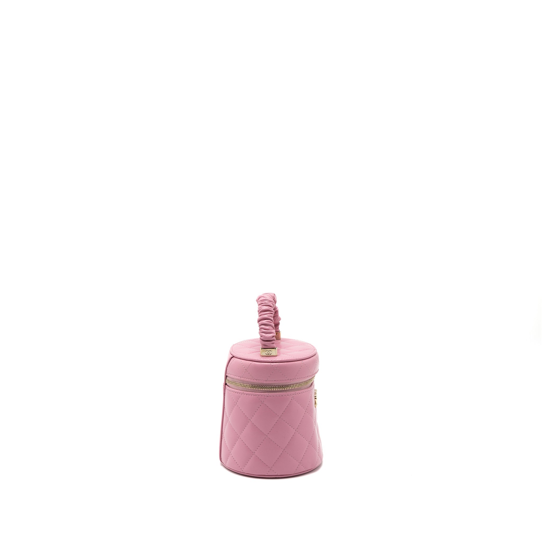 Chanel Top Handle Vanity Case Lambskin Pink L