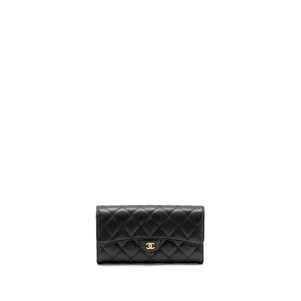 Chanel Classic Flap Long Wallet Caviar Black