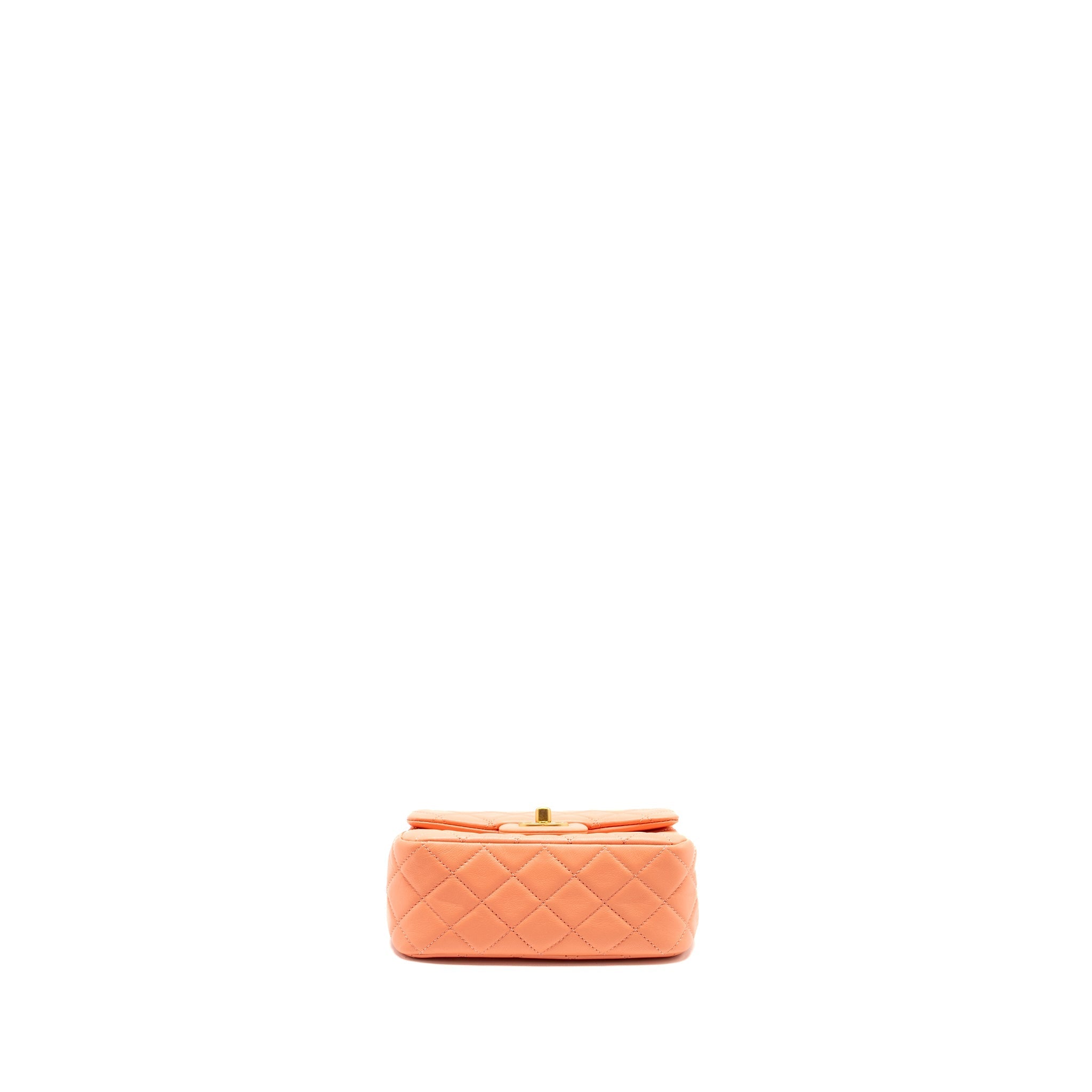 Chanel Pearl Crush Mini Square Lambskin Coral  (Microchip)