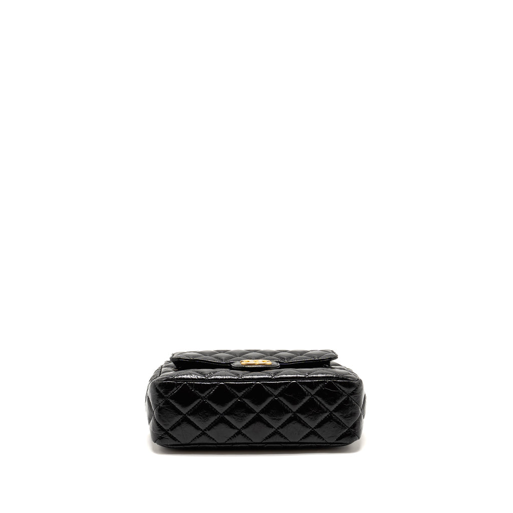 Chanel Hobo Bag shiny calfskin Black  (microchip)