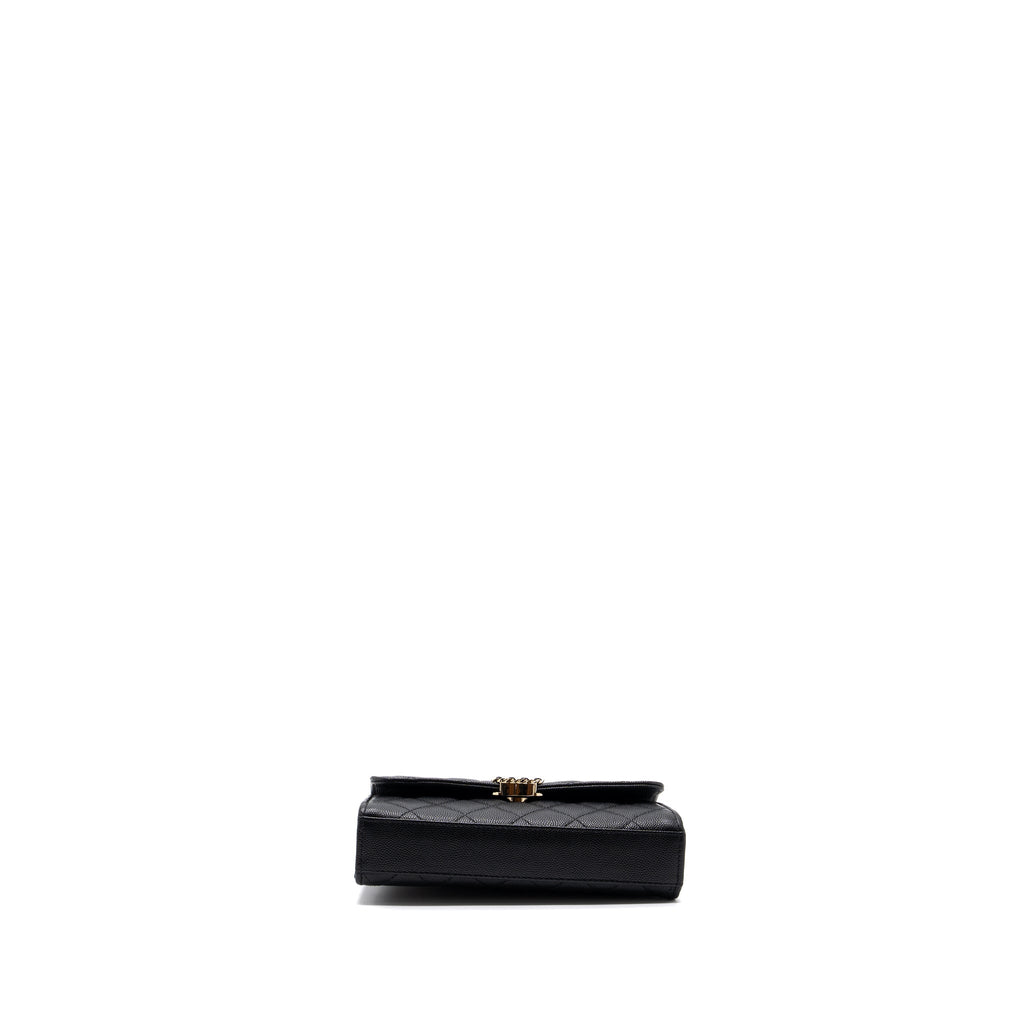 Chanel top handle mini flap bag with chain caviar black L (microchip)