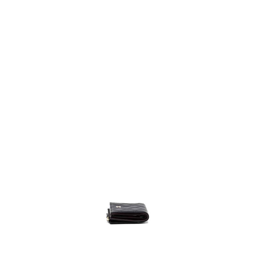 Chanel quilted fold wallet caviar black L (microchip)