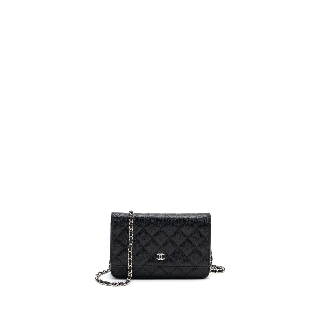 Chanel classic wallet on chain caviar black