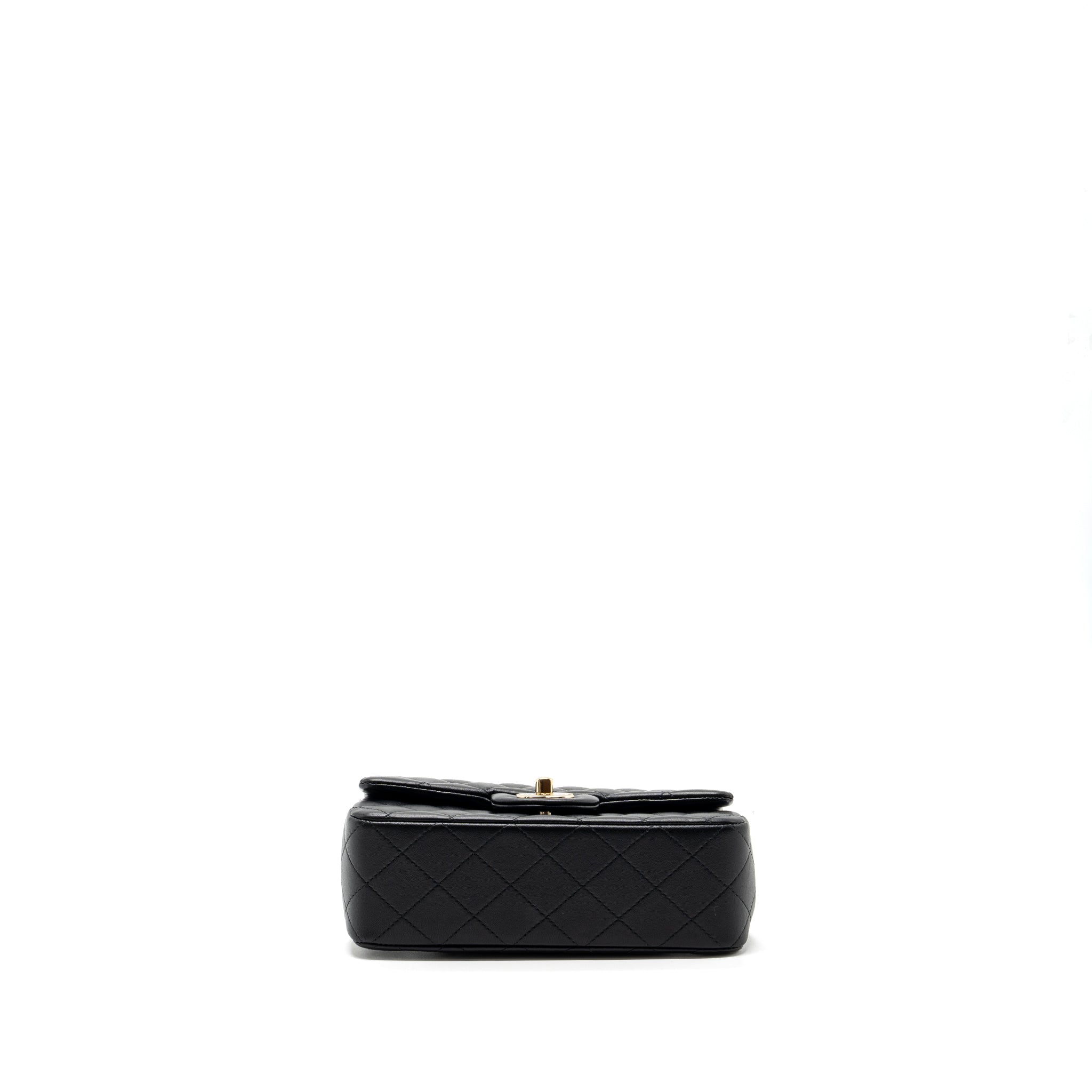 Chanel Top Handle Mini Rectangular Flap Bag lambskin Black L(Microchip)