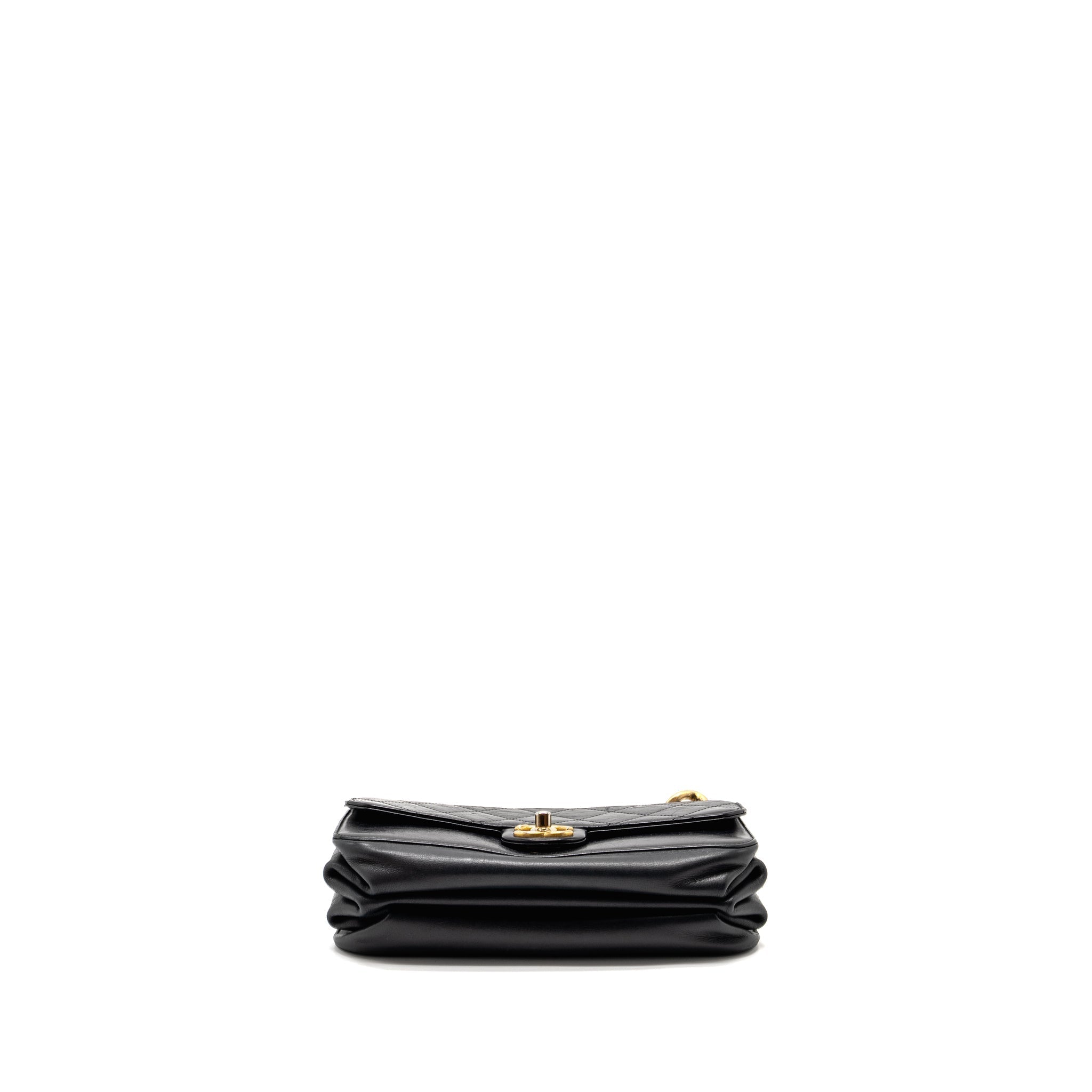 Chanel Quilted Flap Bag with Giant Chain Handle Calfskin Black