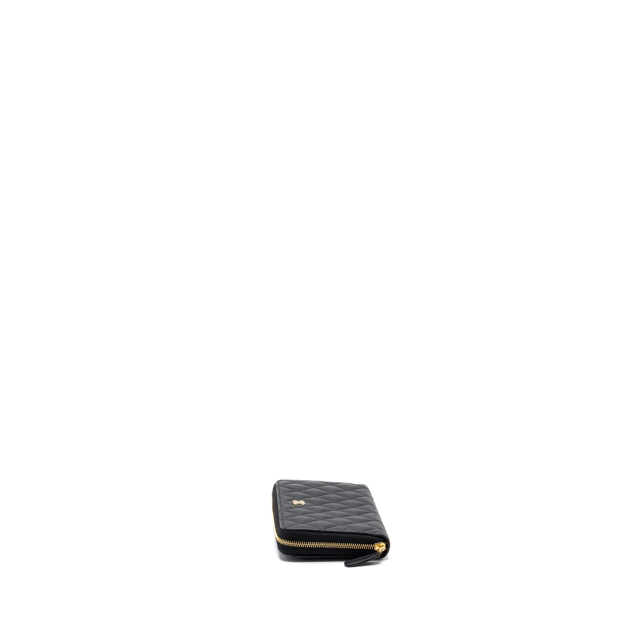 Chanel classic long zipped wallet caviar black  (microchip)