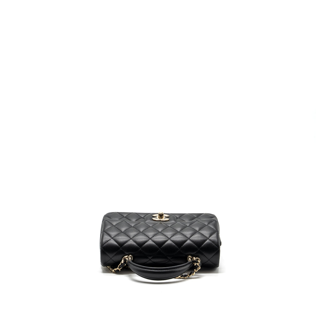 Chanel Top Handle Mini Rectangular Flap Bag lambskin Black L(Microchip)