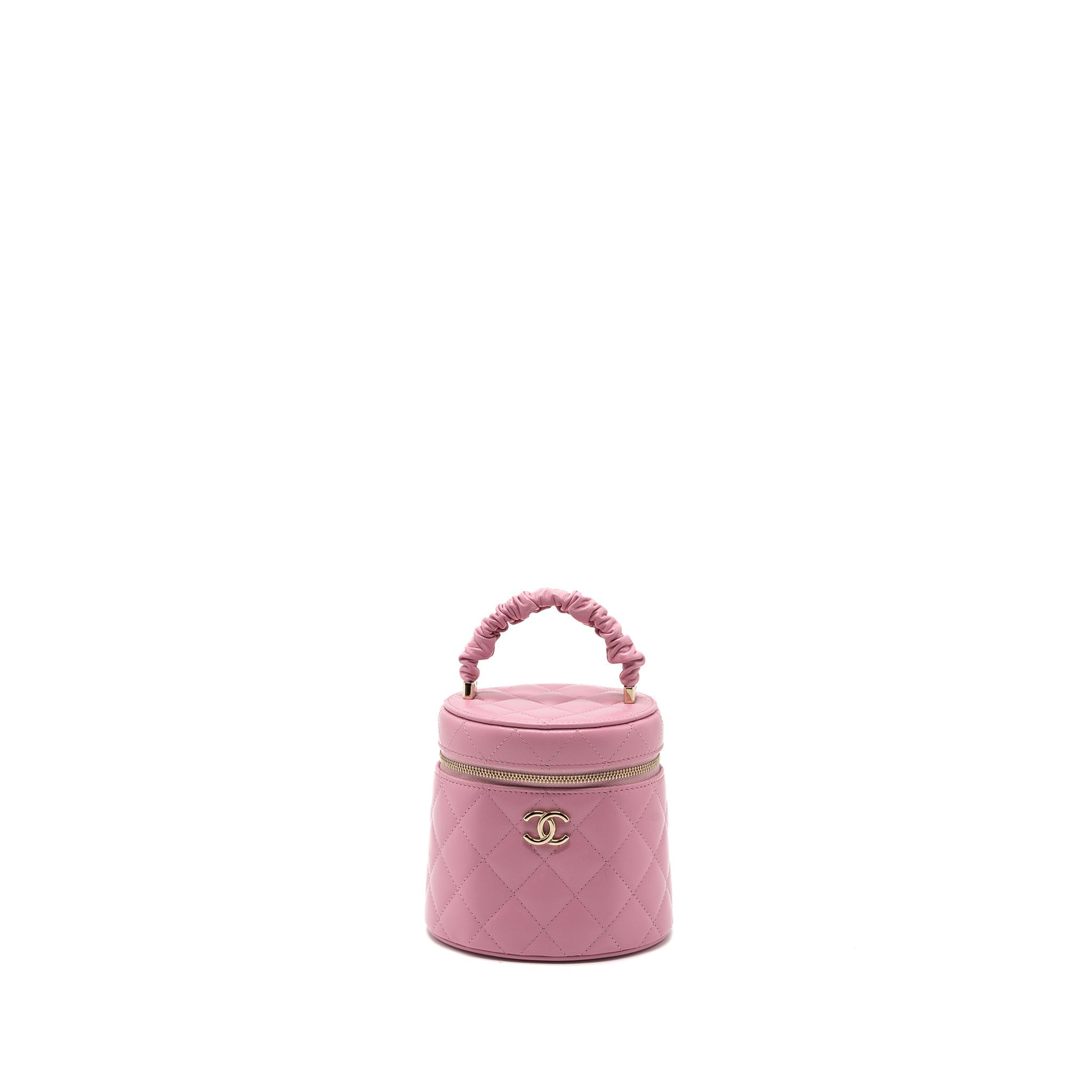 Chanel Top Handle Vanity Case Lambskin Pink L