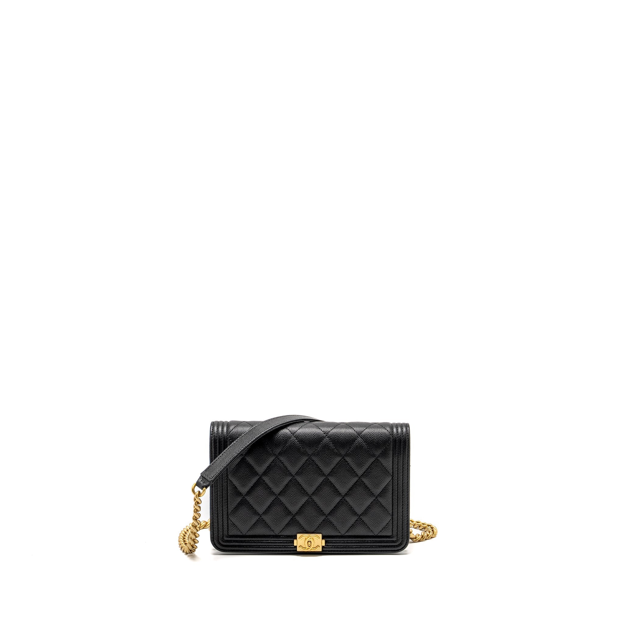 Chanel Boy Wallet on Chain caviar black  (Microchip)