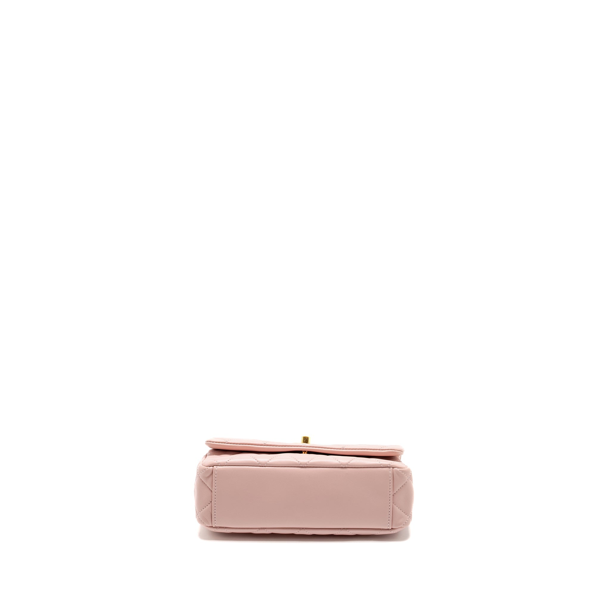 Chanel 22b Flap Bag with Gem Chain Lambskin Dust Pink  (microchip)