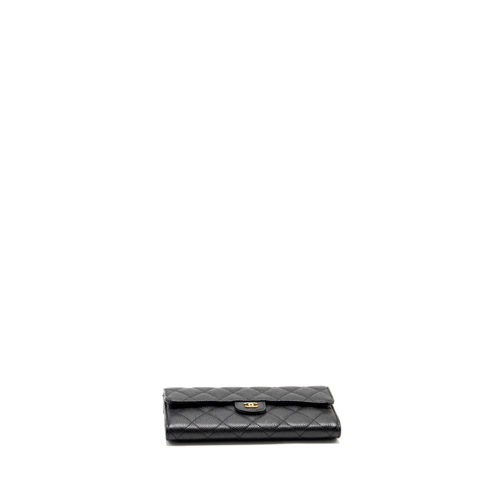 Chanel Classic Flap Long Wallet Caviar Black