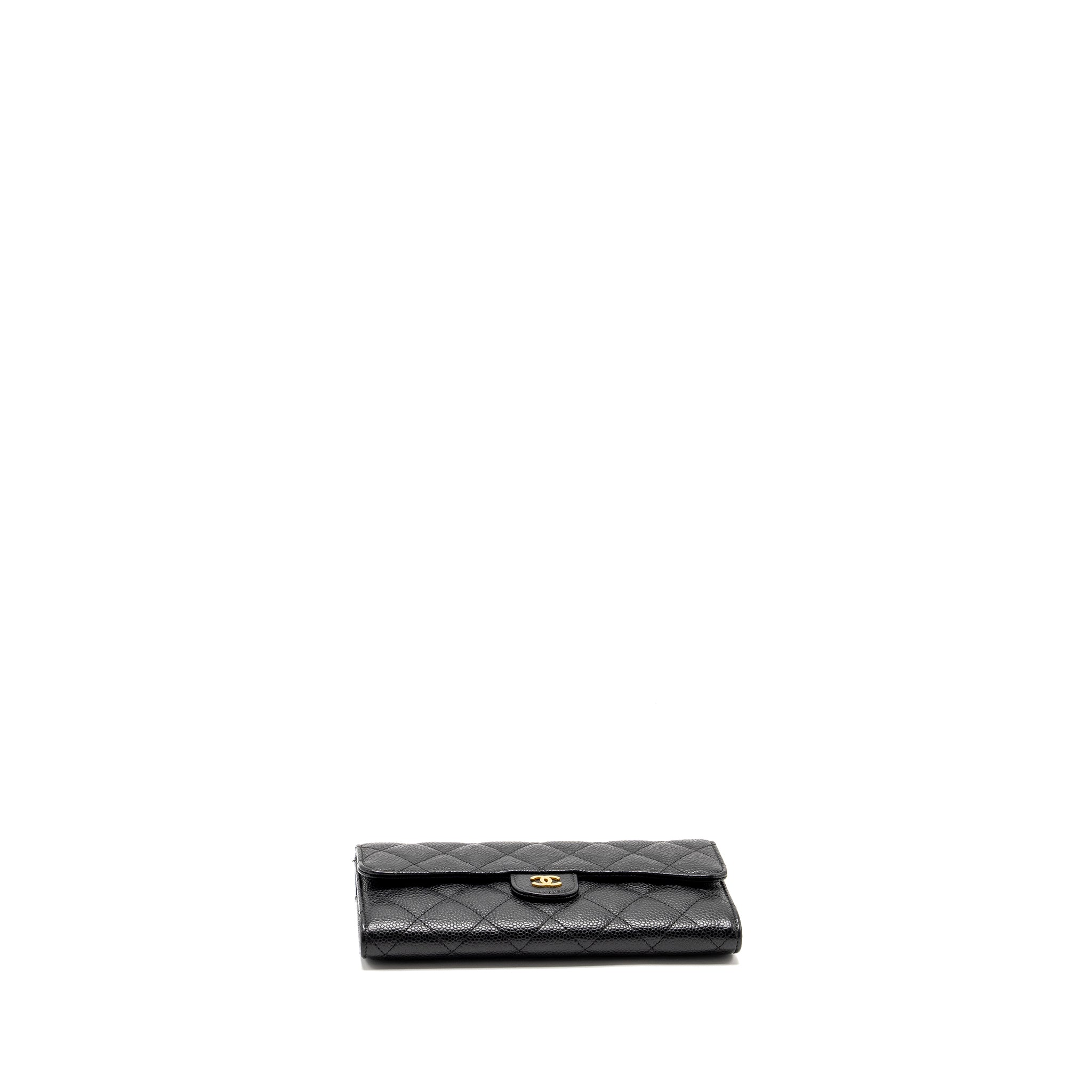 Chanel Classic Flap Long Wallet Caviar Black