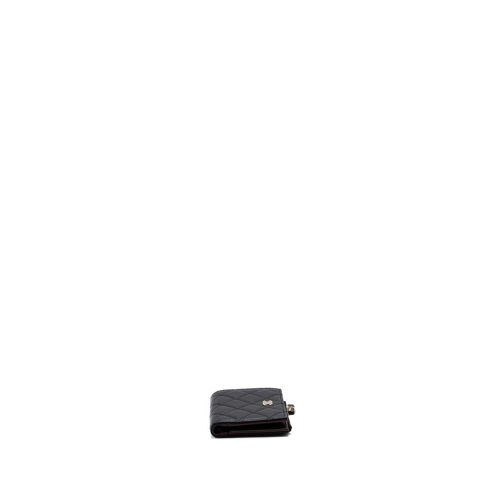 Chanel quilted fold wallet caviar black L (microchip)
