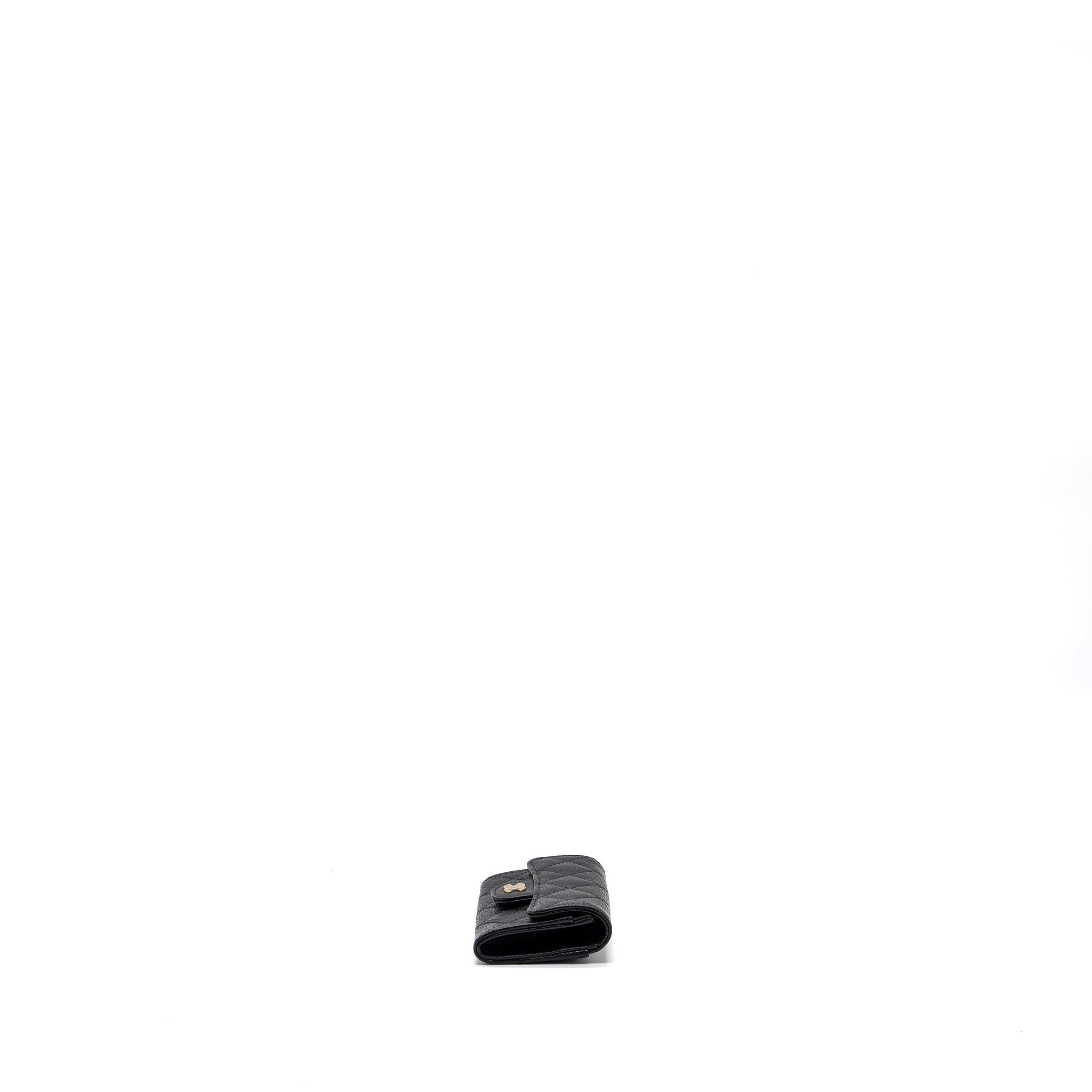 Chanel Classic Flap Card Holder Caviar Black  (microchip)