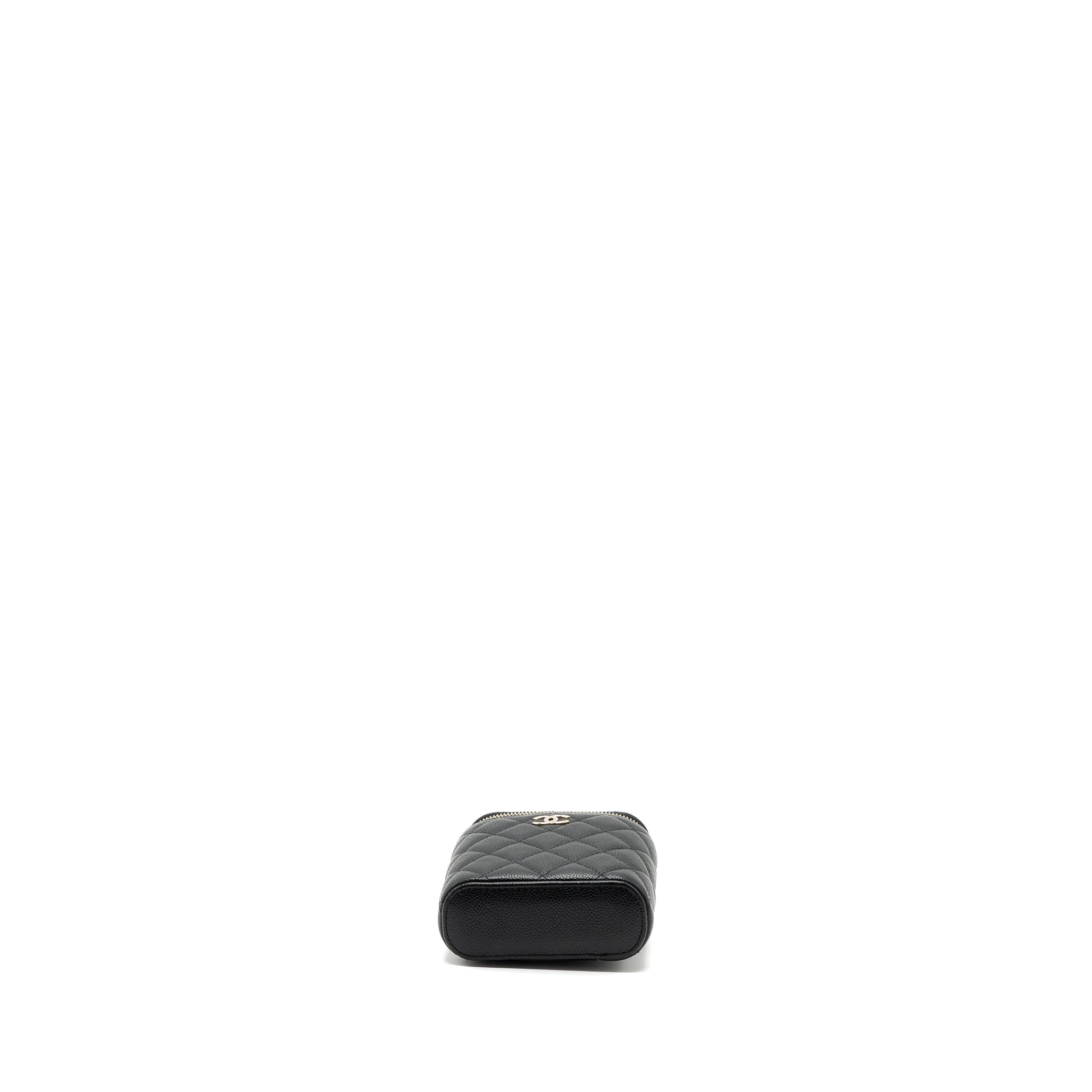 Chanel Vanity Case With Detailed Chain Caviar Black L
