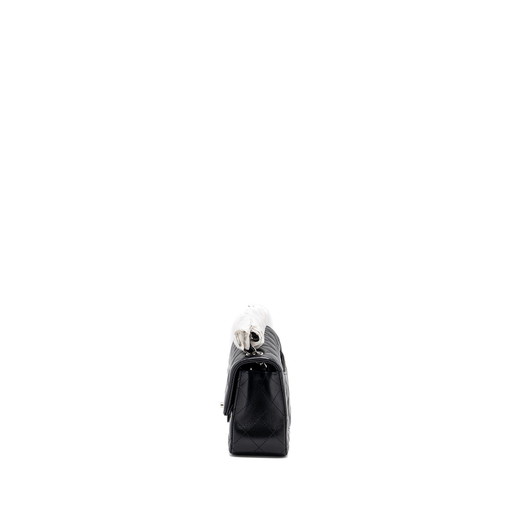 Chanel mini rectangular flap bag lambskin black with  (microchip)