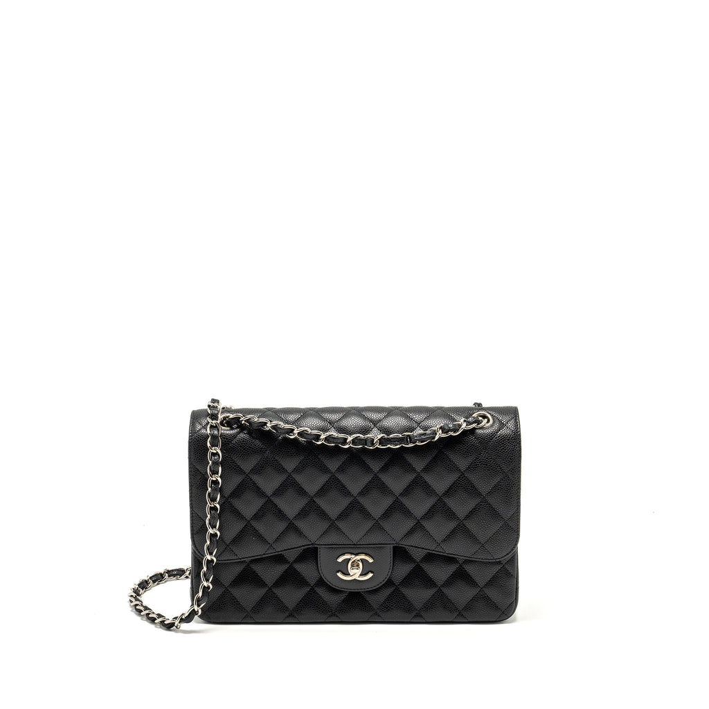 Chanel Jumbo Classic double flap bag caviar black