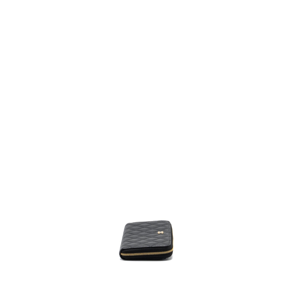 Chanel classic long zipped wallet caviar black  (microchip)