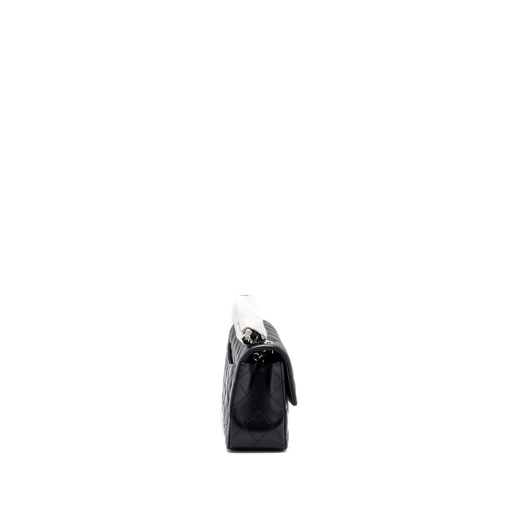 Chanel mini rectangular flap bag lambskin black with  (microchip)