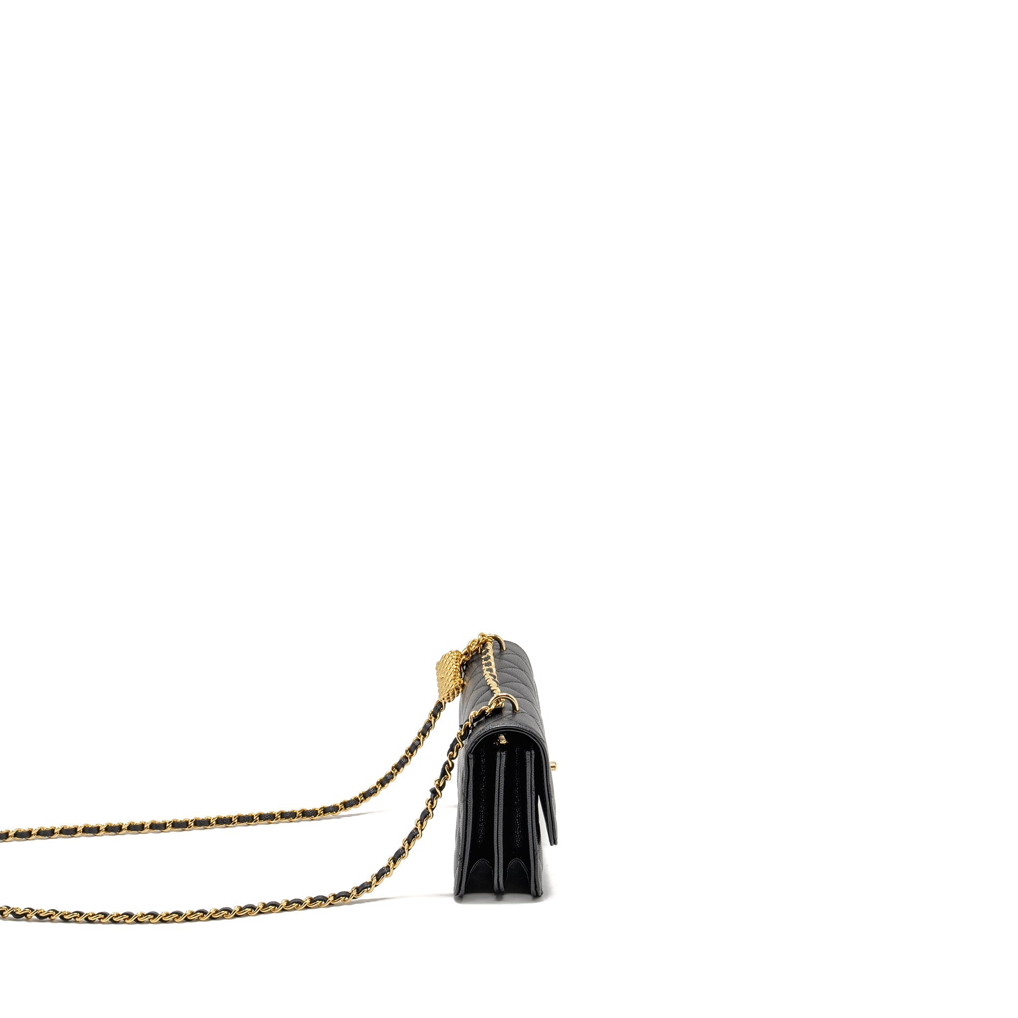 Chanel 23s Wallet On Chain with Bag Charm Caviar Black (Microchip)