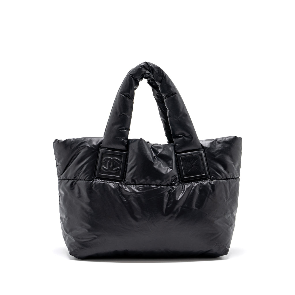 Chanel small puffy Down tote bag nylon black